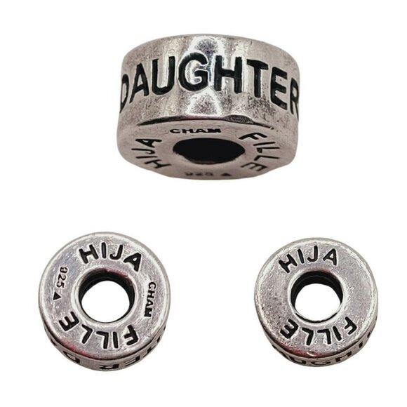 Chamilia A Swarovski Co. Daughter Charm Hija Fille 925 Sterling Silver Signed - Picture 1 of 6